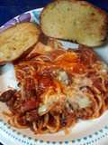 Baked Spaghetti with Bread