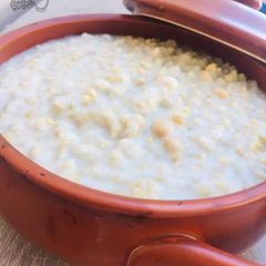 A picture of Pearl wheat with yogurt.