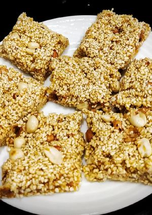A picture of Sesame Peanut Chikki.