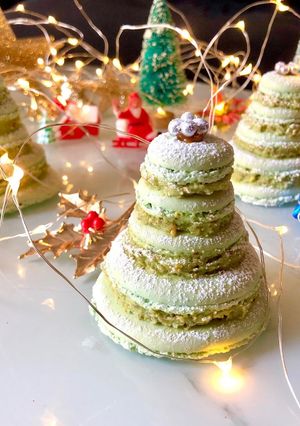 Une photo de Sapins macarons pistaches