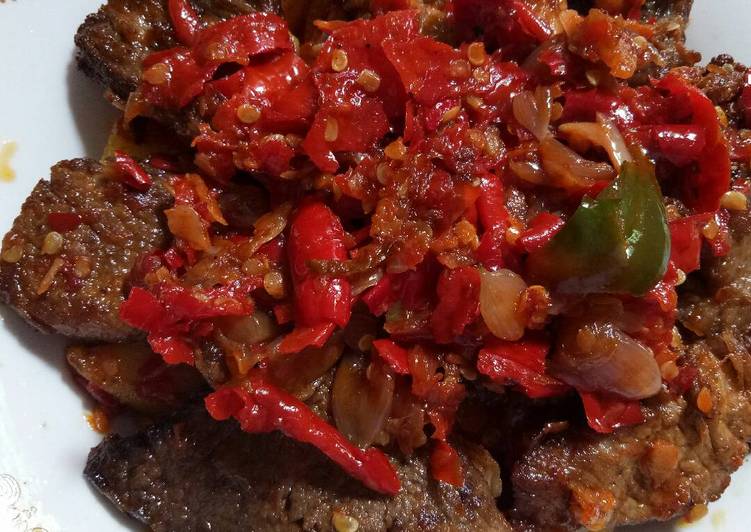 Cara Buat Dendeng sapi balado (dendeng batokok) Rumahan