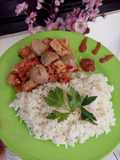 Tempe Baso Sambal Tomat Nasi Mentega