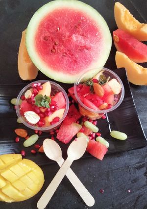 A picture of Fruit and nuts salads bowl 🥗😋😋😋🥗🥗🥗.