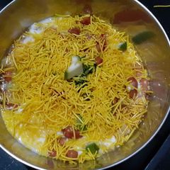 A picture of Tikki chaat from left over lunch.