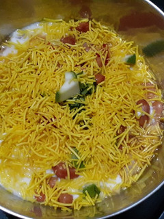 A picture of Tikki chaat from left over lunch.