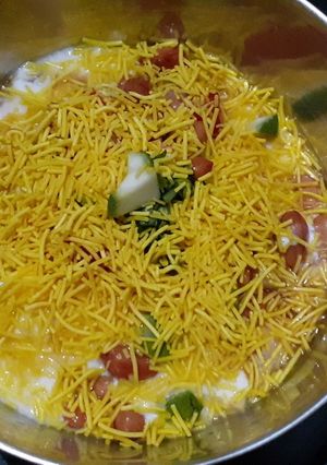 A picture of Tikki chaat from left over lunch.