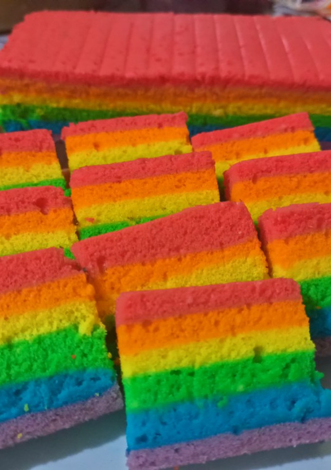 Foto resep Rainbow cake kukus