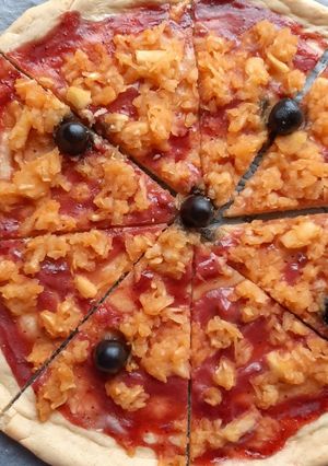 Une photo de Pizza sucrée trompe l'oeil