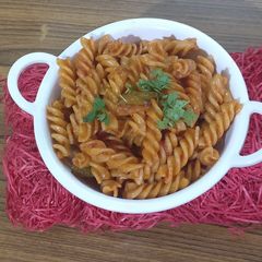 Simple,tangy, spiral pasta A picture of Simple,tangy, spiral pasta.