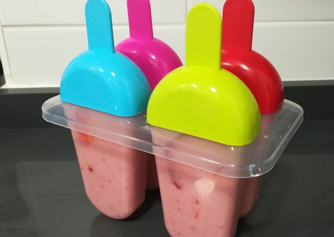 Helado de fresa saludable