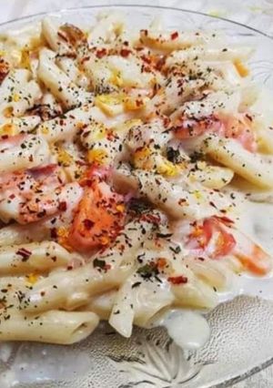 A picture of Creamy sauce pasta.