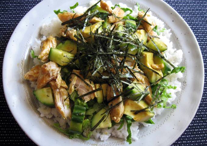 Wasabi Chicken & Avocado Chirashi-zushi recipe main photo