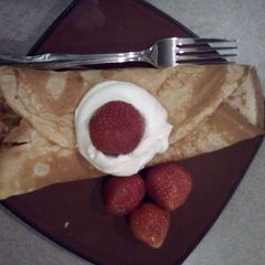 A picture of Strawberry crepes.