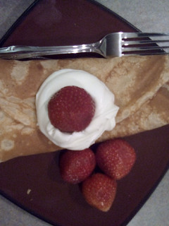 A picture of Strawberry crepes.