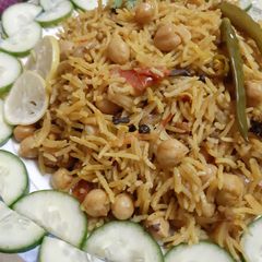 A picture of Spicy chana (chick peas) Pulao😋😋😋.