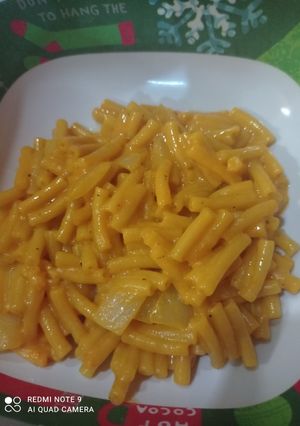 Una foto de Macarrones con queso a mi estilo