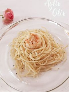 Foto resep Spaghetti aglio olio udang