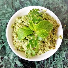 A picture of Coconut Dry Green Chilli Chutney.