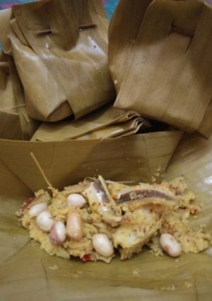 Foto resep Botok ikan asin teri kacang tanah