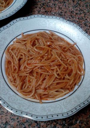 صورة لوصفة معكرونه اسباجتي محمره بالصلصه 🍝