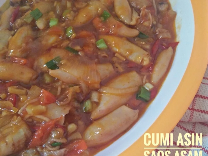 Cara Simple Menyiapkan Resep  Cumi Asin Saus Asam Manis yang Enak, Enak