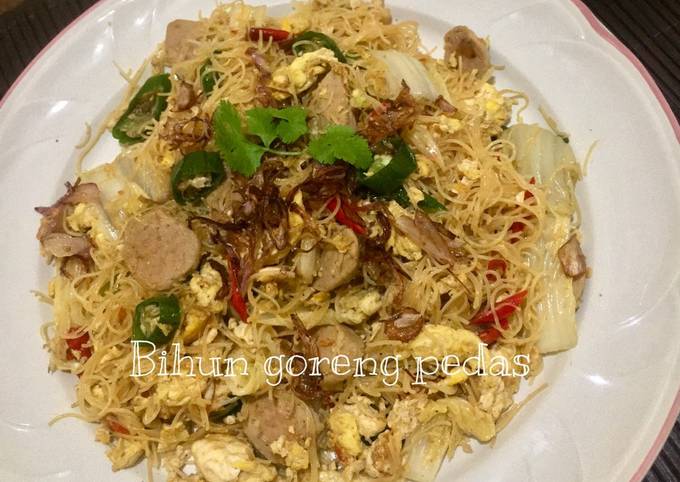 Resep Bihun goreng pedas, Bisa Manjain Lidah