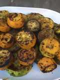 Courgettes tricolores grillées aux épices et origan (recette plancha)