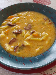 Zöldbableves kolbásszal #gluténmentes#tejmentes recept fotója
