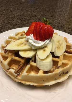 A picture of Banana Nut Waffles Harvey.