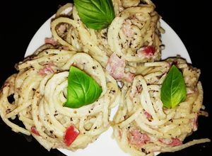 O poză a rețetei Spaghete cu prosciutto cotto.