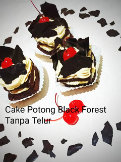 Foto resep Cake Potong BlackForest No Telur|Slice Black Forest Cake Eggless