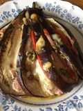 Aubergines au four farcies jambon blanc tomates scamorza pesto et moutarde de Dijon