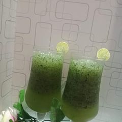 A picture of Mint margarita with a twist.