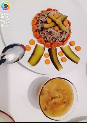 صورة لوصفة رز بعدس و شوربة الشعيرية