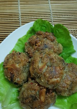 Hình của món Chả nấm viên chiên.