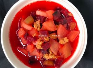 Hình của món Canh soup củ quả nấu thịt băm.