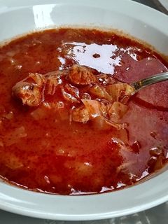 Húsos-paradicsomos káposztaleves recept fotója