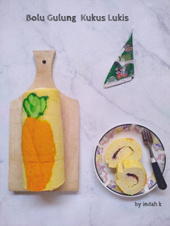 Foto resep Bolu Gulung Kukus Lukis (Lukis Wortel)