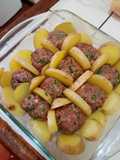Cuadriculado de carne y papa