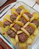 Cuadriculado de carne y papa