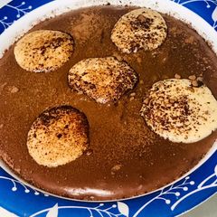 Drooling chocolate custard dessert A picture of Drooling chocolate custard dessert.