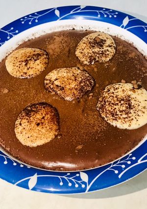 A picture of Drooling chocolate custard dessert.