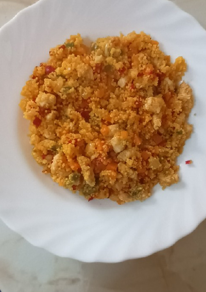 Una foto de Cuscús de pollo al curry