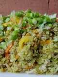 Arroz de brócoli🥦con vegetales🧅 y carne de cerdo🥓🍛🍚