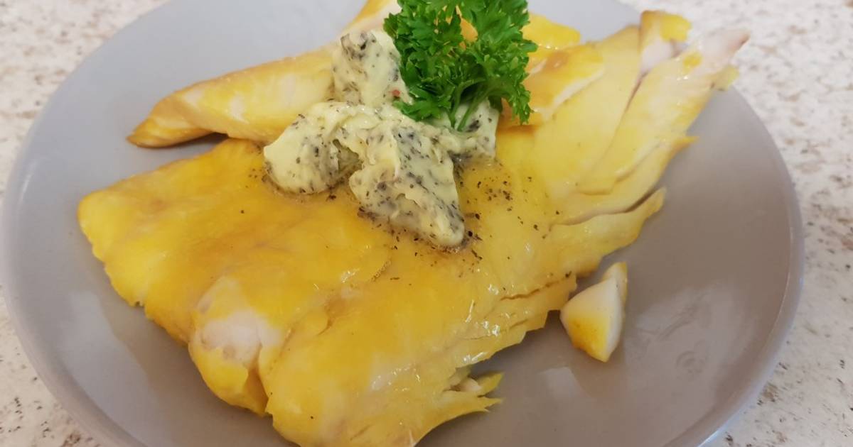 My lovely piece of Poached Smoked Haddock with herb Butter Recipe by