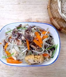 tim heo xào thập cẩm