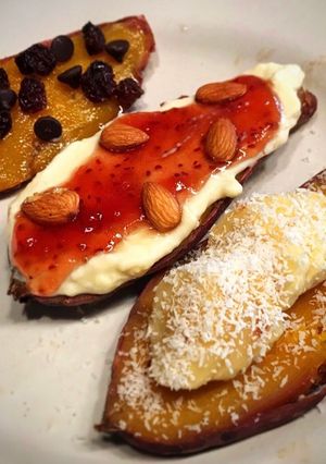 Una foto de Tostadas dulces de batata / boniato : Tendencia fit
