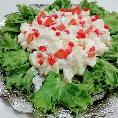 A picture of 🥔🍎🥒darbari salad🥒🍎🥔 #EIDMEETUP.
