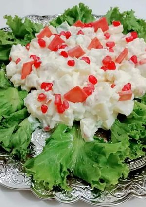 A picture of 🥔🍎🥒darbari salad🥒🍎🥔 #EIDMEETUP.