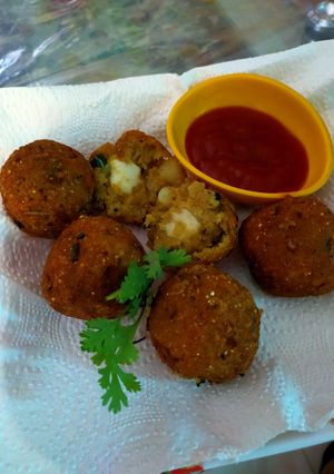 A picture of Yummy cheese poha nuggets.